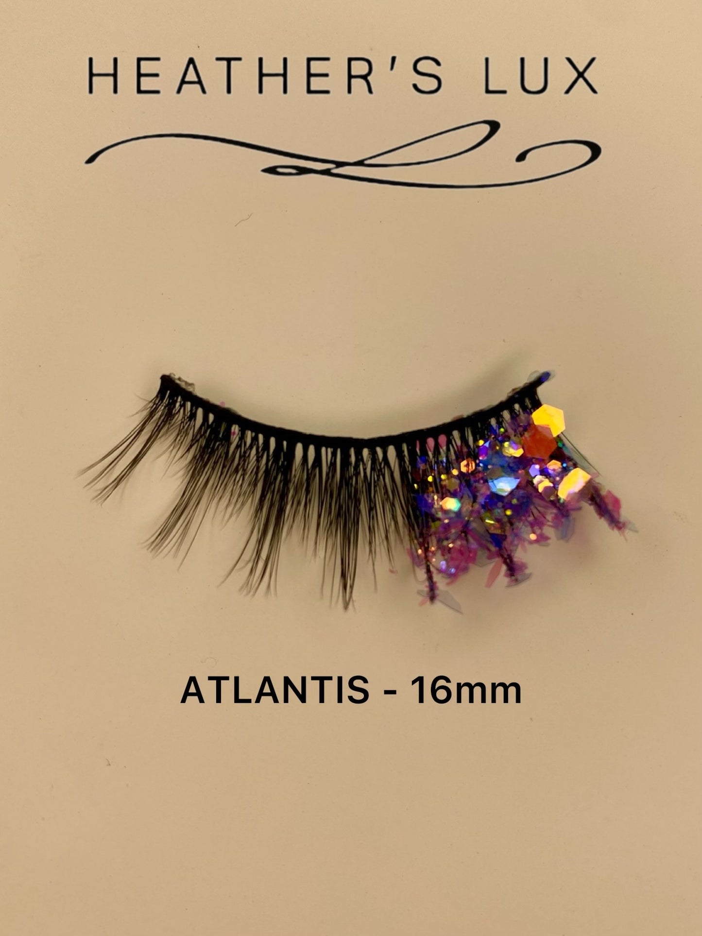 HEATHER'S LUX Glitter Lashes Sequins Lashes Dramatic 3D Faux Mink Lashes False Eyelashes Reusable Colorful Luxury Lashes Wispy Glamorous Sparkly Sparkle Lashes