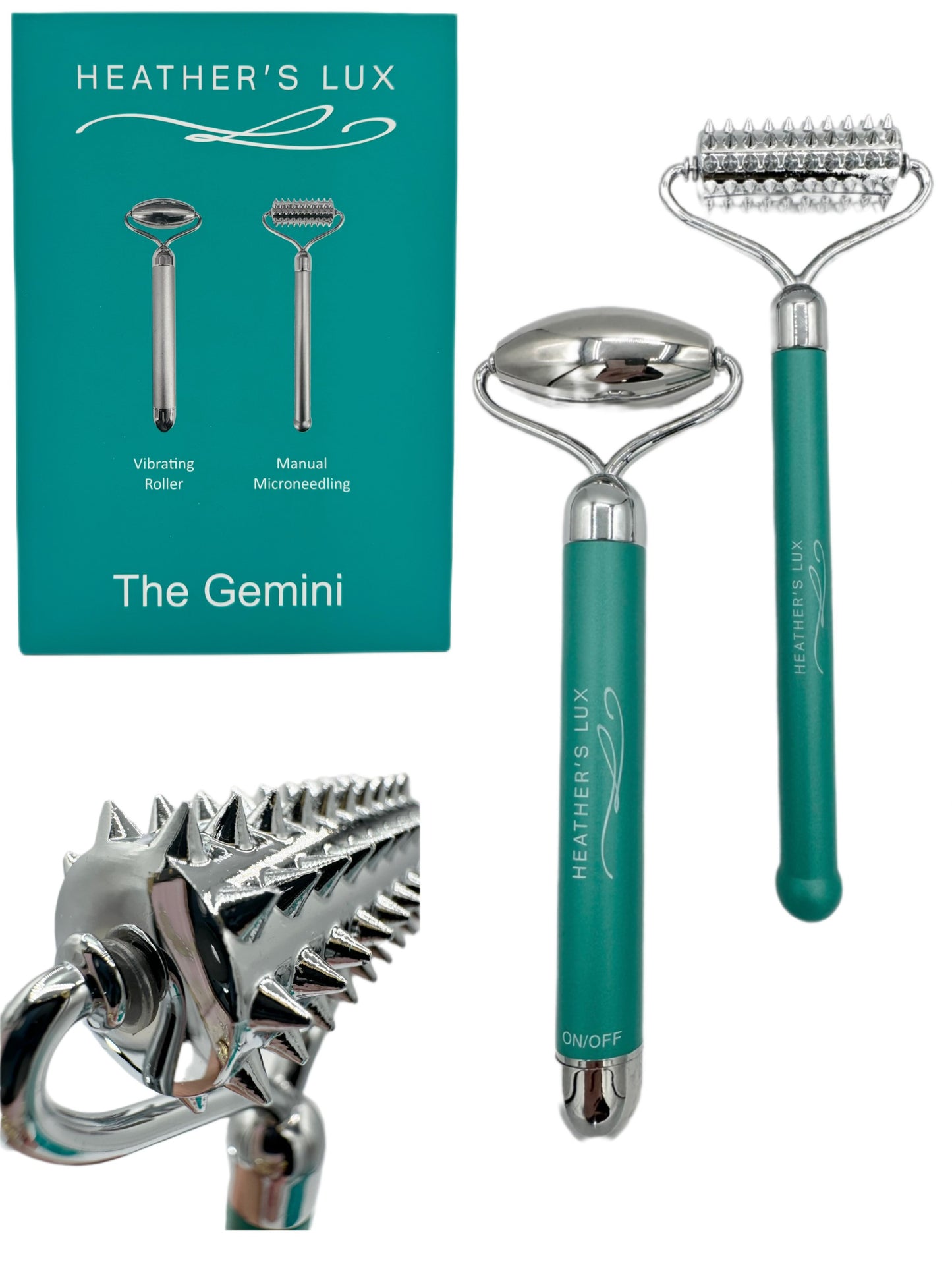 Heather's Lux The Gemini Skin Revitalizing Face and Neck Massager, Facial Massager, Face Massage, Vibration or Manual Use - Batteries NOT Included (2 ... Heather's Lux The Gemini Skin Revitalizing Face and Neck Massager, Facial Massager, Face Massage, Vibration or Manual Use - Batteries NOT Included (2 ...