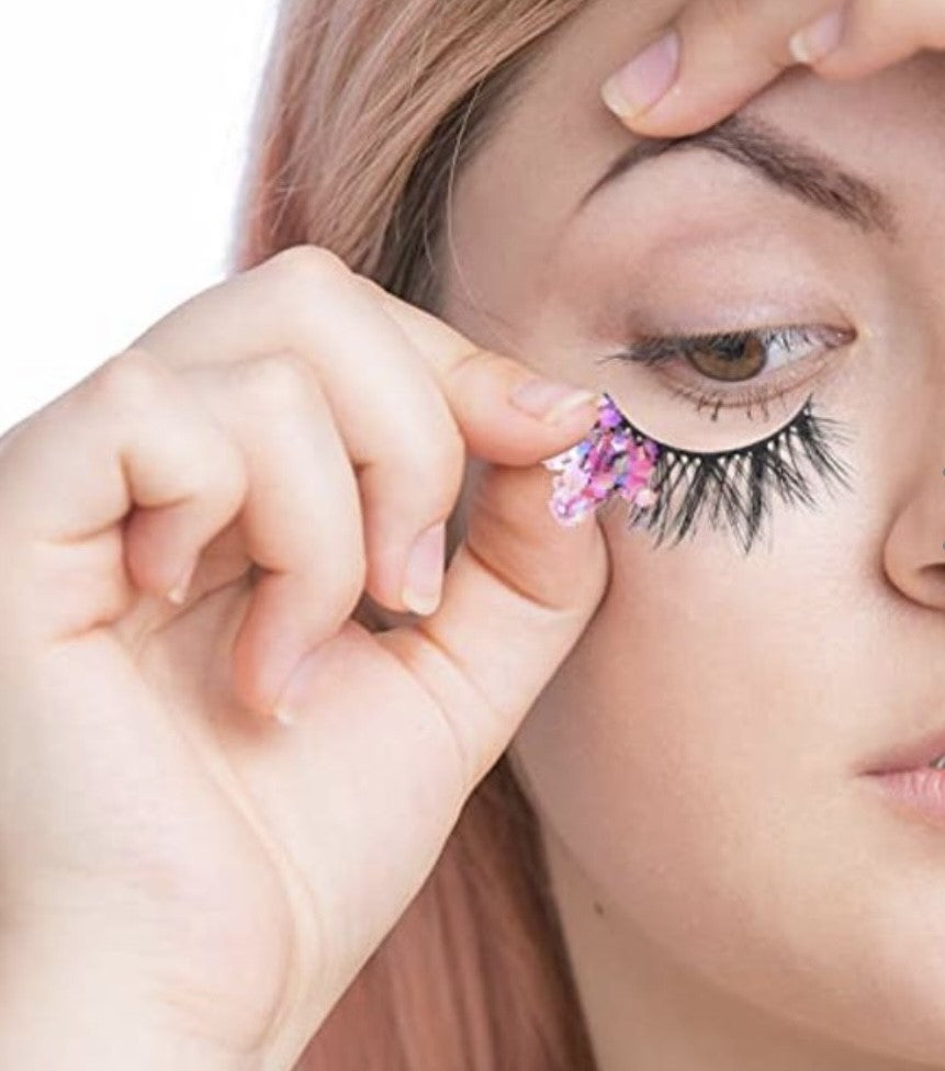 HEATHER'S LUX Glitter Lashes Sequins Lashes Dramatic 3D Faux Mink Lashes False Eyelashes Reusable Colorful Luxury Lashes Wispy Glamorous Sparkly Sparkle Lashes