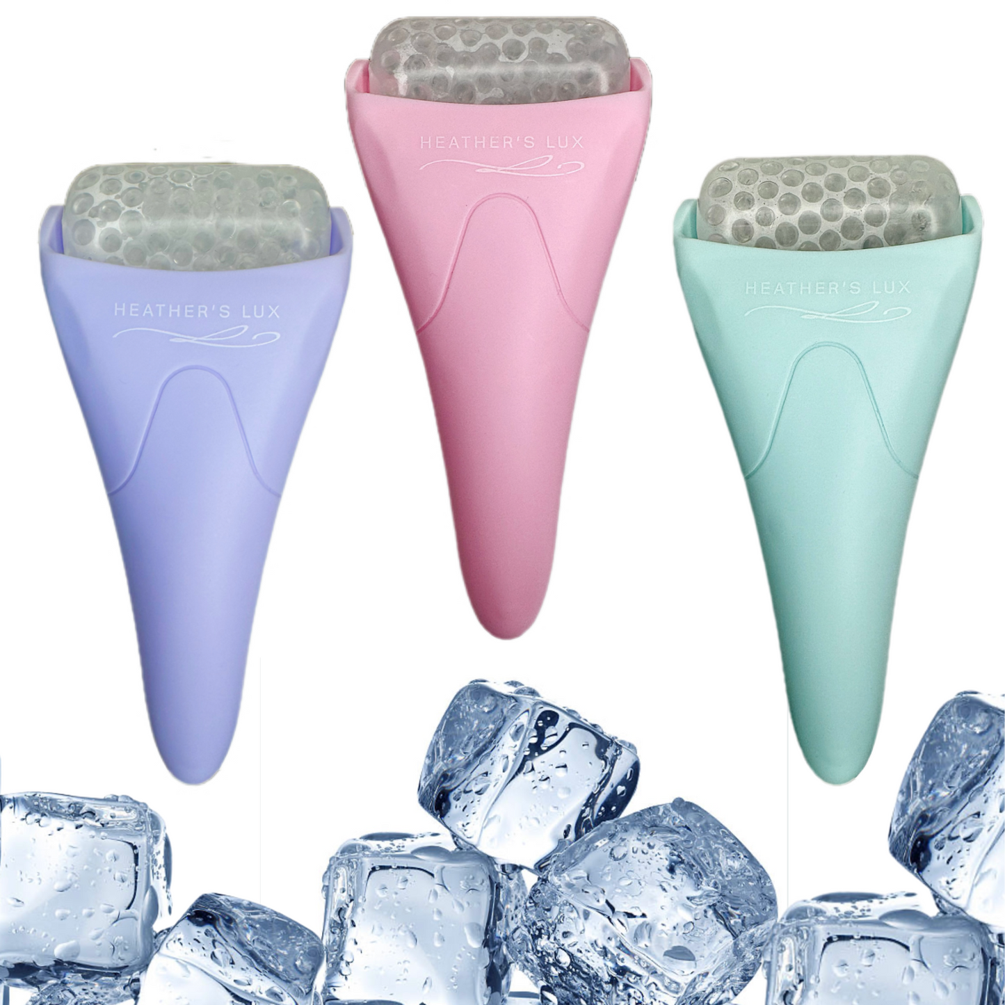 HEATHER'S LUX Ice Roller for Face & Eyes, Face Ice Roller, Facial Massager Roller, Reduce Puffiness and Dark Circles, Pain Relief, Relaxation, and Cooling Therapy, Ice Pack