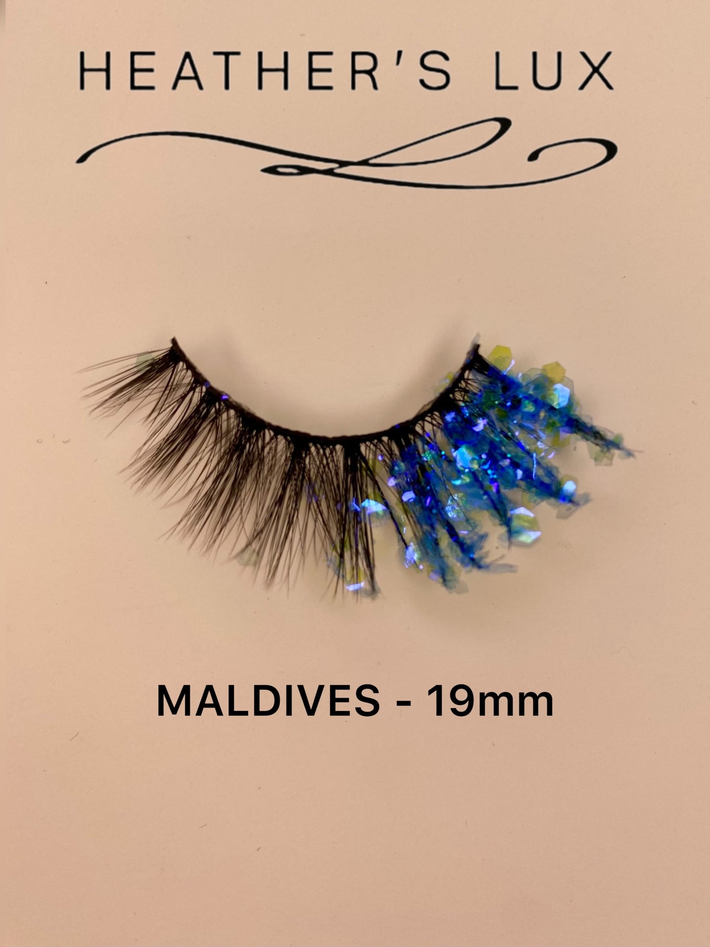 HEATHER'S LUX Glitter Lashes Sequins Lashes Dramatic 3D Faux Mink Lashes False Eyelashes Reusable Colorful Luxury Lashes Wispy Glamorous Sparkly Sparkle Lashes