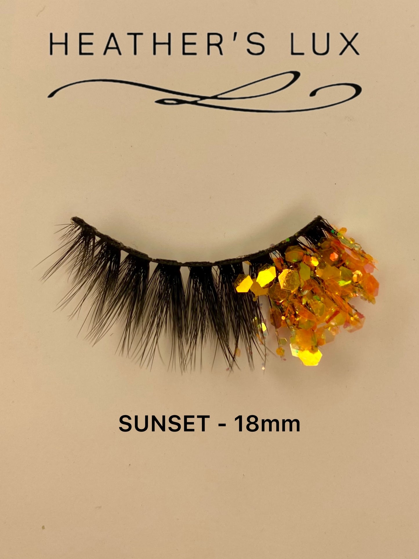 HEATHER'S LUX Glitter Lashes Sequins Lashes Dramatic 3D Faux Mink Lashes False Eyelashes Reusable Colorful Luxury Lashes Wispy Glamorous Sparkly Sparkle Lashes